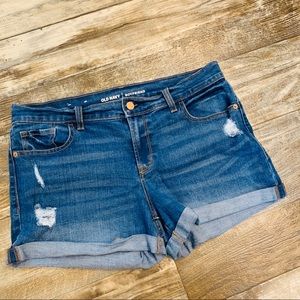 Distressed Boyfriend Jean Shorts